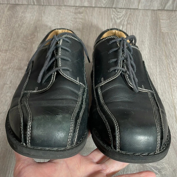 Dockers Leather Trustee Oxford Bike Toe Shoes Black 10M - Picture 12 of 15